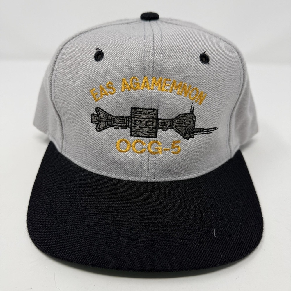 Vintage Babylon 5 EAS Agamemnon Hat Cap Snap Back Gray Mens One Size 90s Sci Fi